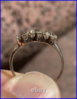 1.10ct Old European Cut Diamond Vintage Style Three Stone Ring