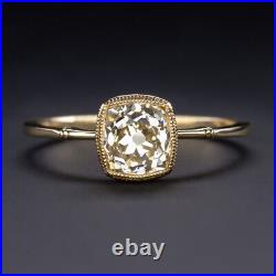 1.27ct L-M VS2 OLD MINE CUT DIAMOND ENGAGEMENT RING VINTAGE STYLE SOLITAIRE GOLD