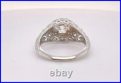 1.38 ct Vintage Style 18K White Gold Round Old European Diamond Engagement Ring