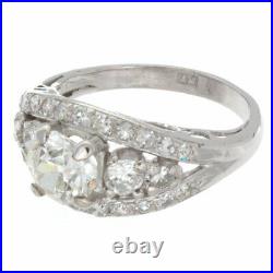 1.40ct Certified Old European Cut Platinum Antique Style Engagement Ring