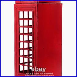 1/6 Vintage Red London Old Style Telephone Booth Model Statue Home Decorations