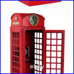 1/6 Vintage Red London Old Style Telephone Booth Model Statue Home Decorations