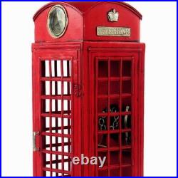 1/6 Vintage Red London Old Style Telephone Booth Model Statue Home Decorations