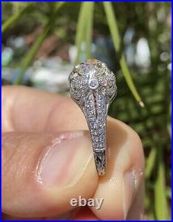 1.69ct Old Mine Cut Certified Diamond Vintage Style Engagement Ring