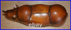 1 Of 2 New Old Stock Liberty London Style Omersa Brown Leather Footstool Rhino's