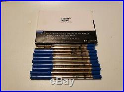 10 Vintage Montblanc Blue Medium Point Ballpoint Refill New Old Style & Adapter