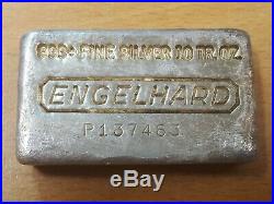 10 oz. Engelhard Old Style Poured Silver Bar REVERSE ERROR! Vintage and rare
