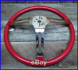 13 Red Metalflake Steering Wheel Rat Hot Rod Custom Vtg Syle Gasser Vw Van Bomb