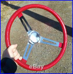 13 Red Metalflake Steering Wheel Rat Hot Rod Custom Vtg Syle Gasser Vw Van Bomb