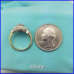 14K Vintage Art Deco Diamond Engagement Ring-1930-Old Style-Two-Tone Gold-Unique