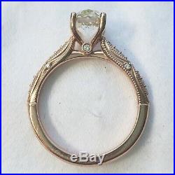 14kt Rose Gold 1.50 ctw Old Mine Cut Vintage Style Engagement Ring