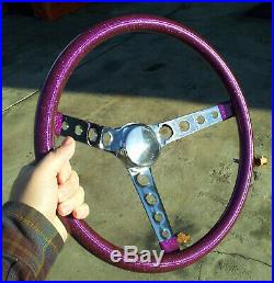15 Purple Metalflake Steering Wheel Rat Hot Rod Custom Vtg Syle Gasser Vw H