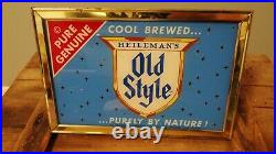 1950s Heileman Old Style Vtg Lighted Reverse On Glass Beer Bar Sign Lacrosse WIS