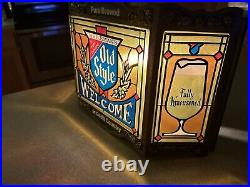 1975 Old Style Beer Sign, Stain Glass Looking, Light Up Welcome Sign, Heilemans