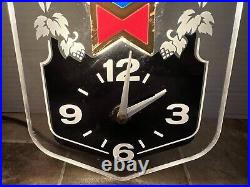 1980s Old Style Beer Light Up Back Bar Clock Sign Heilemans