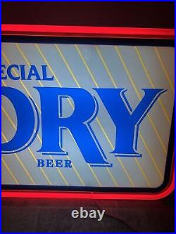 1980s Old Style Dry Beer Light Up Back Bar Sign Hellmans Wisconsin Chicago