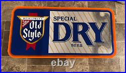 1980s Old Style Dry Beer Light Up Back Bar Sign Hellmans Wisconsin Chicago