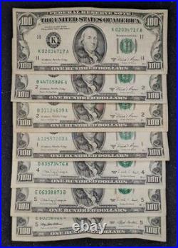 1981 A, 1990, 1993 $100 One Hundred Dollar Bill Small Head Old Style Vintage