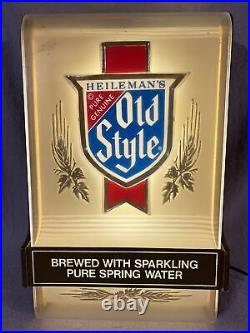 1984 Heileman's Old Style Beer Ale Illuminated Sign Lighted Plastic