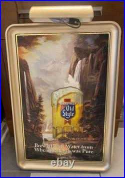 1985 Vintage Heileman's Old Style Waterfall Lighted Beer Sign 23.5 x 16