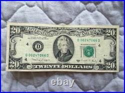 1988A $20 Federal Reserve Note Cleveland D00247066D Vintage Old Style US Special