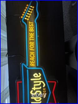 1989 Vintage Old Style Beer Guitar Neo Neon Sign Huge 43.5 Rare Bar Decor