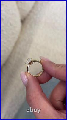 1CT Old Mine Cushion Cut Vintage Style Ring Natural Diamond Ring 14k Yellow Gold