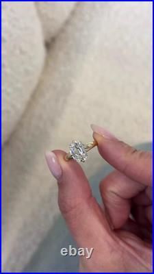 1CT Old Mine Cushion Cut Vintage Style Ring Natural Diamond Ring 14k Yellow Gold