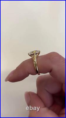 1CT Old Mine Cushion Cut Vintage Style Ring Natural Diamond Ring 14k Yellow Gold
