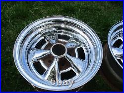 2 14'' X 7'' Vintage Old School Chrome Appliance Wheels Ford Mopar Cragar Style