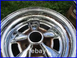 2 14'' X 7'' Vintage Old School Chrome Appliance Wheels Ford Mopar Cragar Style