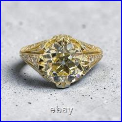 2.45ct GIA Certified Old European Cut Diamond Vintage Style Engagement Ring