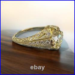 2.45ct GIA Certified Old European Cut Diamond Vintage Style Engagement Ring