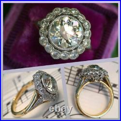 2.53 Ct Round Cut Lab-Created Diamond Unique Two-Tone Style Old Vintage Rings