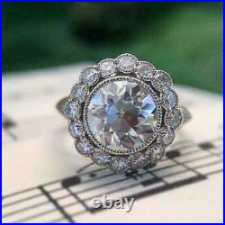 2.53 Ct Round Cut Lab-Created Diamond Unique Two-Tone Style Old Vintage Rings