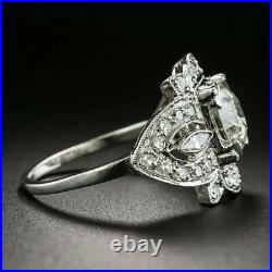 2.5Ct Round Cut Lab-Created Diamond Old Antique Ornate Style 1920's Vintage Ring