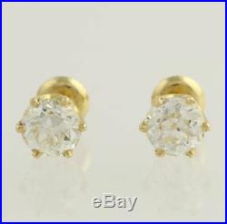 2.85ctw Old European Cut Diamond Earrings 18k Yellow Gold Vintage-Style EGLUSA
