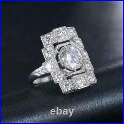 2.89 Carat Round Cut Lab-Created Diamond Old Romanian Antique Style Vintage Ring