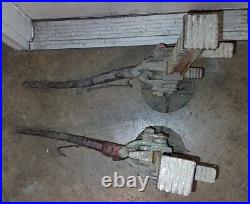 2 Antique Vintage Bumper Lift Metal Jack Old Screw Style Hand Crank