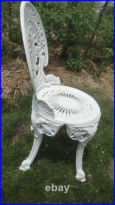 2 Cast Iron Victorian Style Lacy Outdoor Garden Chair Furniture Decorations Old