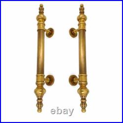 2 Large Solid Brass Door Pull Handles 50cm Vintage Old Style Spun Brass Pull 19