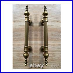 2 Large Solid Brass Door Pull Handles 50cm Vintage Old Style Spun Brass Pull 19