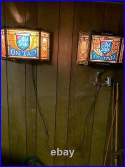 2 MATCHING VINTAGE HEILEMAN OLD STYLE BEER LIGHTS, Late 60s Early 70s