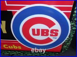 2 Vintage Original Wrigley Field Chicago Cubs Baseball Old Style Beer Metal Sign