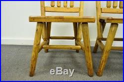 2 Vintage Rustic Adirondack Old Hickory Style Knotty Pine Dining Side Chairs