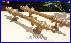 2 large DOOR handle pull solid 2 SPUN 30 cm brass vintage old style hollow 12