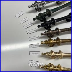 2 large DOOR handle pull solid 2 SPUN 30 cm brass vintage old style hollow 12