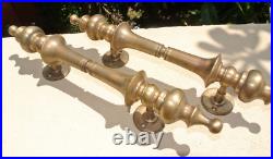 2 large DOOR handle pull solid 2 SPUN 30 cm brass vintage old style hollow 12