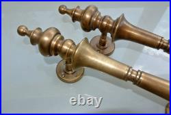 2 large DOOR handle pull solid 2 SPUN 30 cm brass vintage old style hollow 12