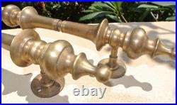 2 large DOOR handle pull solid 2 SPUN 30 cm brass vintage old style hollow 12